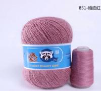 Пух норки RONGXIANGYUAN 851 припыленный ягодный 95% пух норки 5% ПА 50 гр/350 м